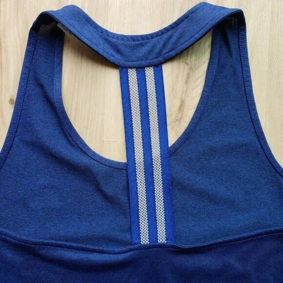Adidas Climalite Racerback Tank Top Blue Womens Large - Picture 5 of 11